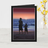 マザー&ドーターウォークオンビーチ カード (黄色い花)