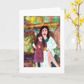 マザー&ドーターリーマリーのクリエイティブデザイン カード (黄色い花)