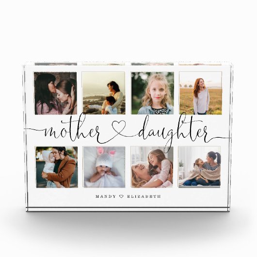 マザー・ドーター・ハート・スクリプト |フォトグリッドのコラージュ フォトブロック (正面)