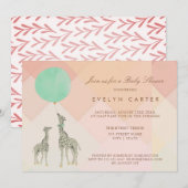 マザー＆ベイビーギリヤ＆バルーン | ベイビーシャワー 招待状 (正面/裏面)