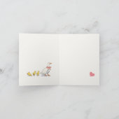 マザー&ベビーイエローダッキー(アヒルちゃん)新生児お祝い カード (内部)