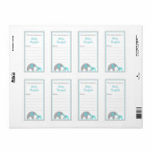 マザー&ベビーゾウターコイズ蔵書票 ラベル (フルシート)