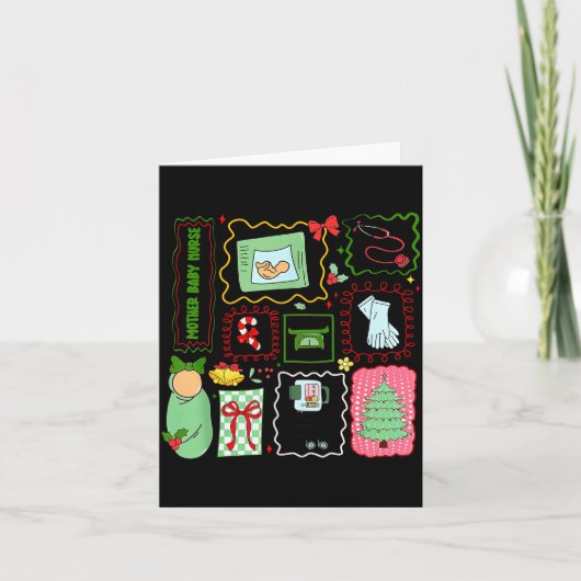 マザー ベビー ナース クリスマス スタンプ 産後マタニティ カード (正面)