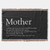 マザー・ママの定義(白黒) スローブランケット (正面)