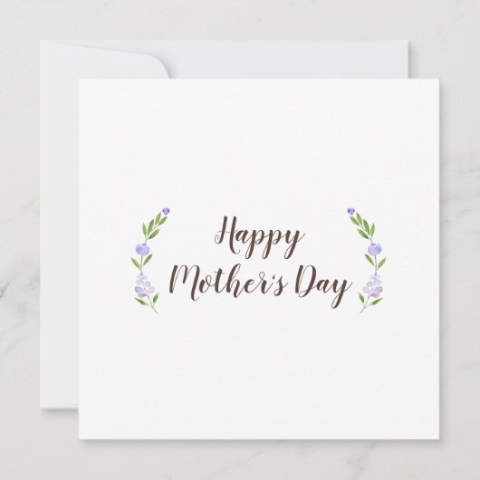 マザ最高のー・エバ・フローラ・リース・マザーズ・デイ・カード サンキューカード (裏面)