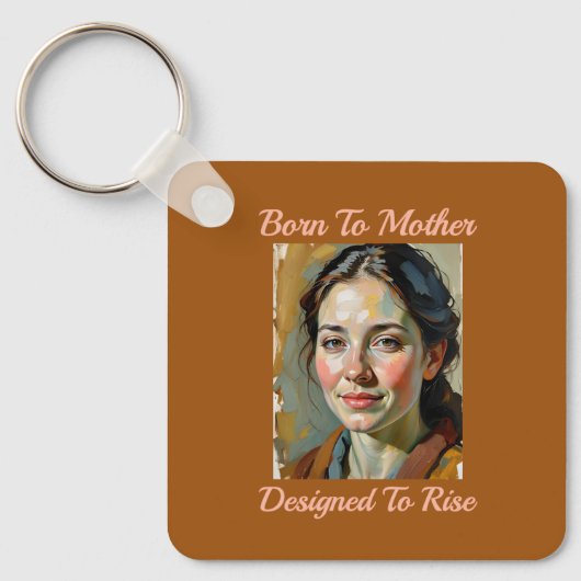 マザ生まれー引用文キーチェーン キーホルダー (正面)