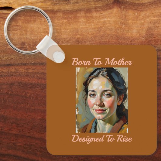 マザ生まれー引用文キーチェーン キーホルダー (正面)
