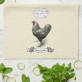 マシメおもしろいチキンプリンのジョーク キッチンタオル (折り畳み)