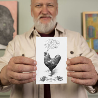 マシメおもしろいチキンプリンのジョーク ポストカード