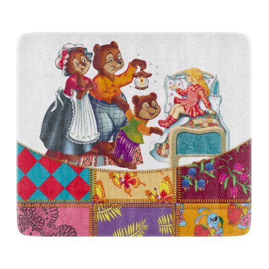 マシャとクマ3頭 カッティングボード (正面)