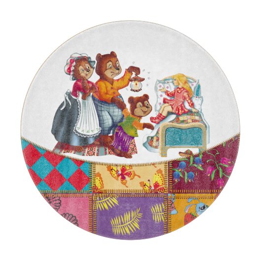 マシャとクマ3頭 カッティングボード (正面)