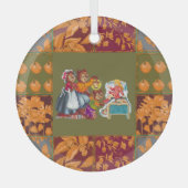 マシャとクマ3頭 ガラスオーナメント (正面)