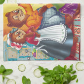 マシャとクマ3頭 キッチンタオル (折り畳み)