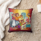 マシャとクマ3頭 クッション (ブランケット)