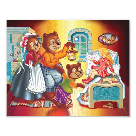 マシャとクマ3頭 フォトプリント            (正面)