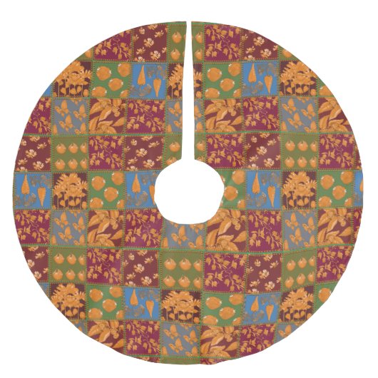 マシャとクマ3頭 ブラッシュドポリエステルツリースカート (正面)