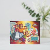 マシャとクマ3頭 ポストカード (スタンド正面)