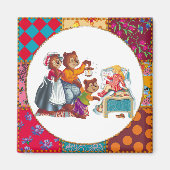 マシャとクマ3頭 マグネット (正面)