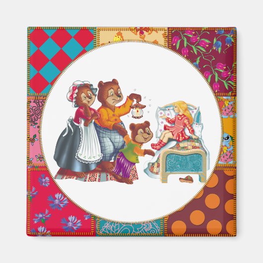 マシャとクマ3頭 マグネット (正面)