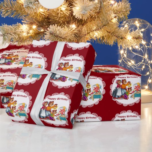 マシャとクマ3頭 ラッピングペーパー (クリスマス)
