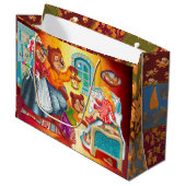 マシャとクマ3頭 ラージペーパーバッグ (正面アングル)