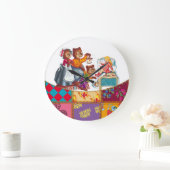 マシャとクマ3頭 ラージ壁時計 (ホーム)