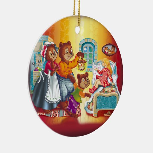 マシャと3クマ。動物の家族。 セラミックオーナメント (右)