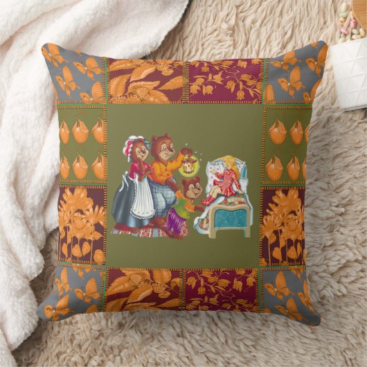 マシャと3匹のおとぎ話クマ クッション (ブランケット)