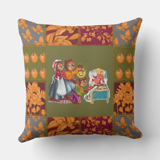 マシャと3匹のおとぎ話クマ クッション (裏面)