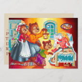 マシャと3匹のおとぎ話クマ 招待状 (正面/裏面)