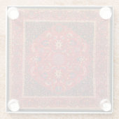 マシュハド・コースターの赤ペルシャ絨毯 ガラスコースター (裏面)