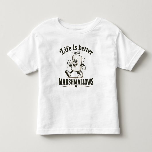 マシュマロがあると人生はもっと楽しい トドラーTシャツ (正面)