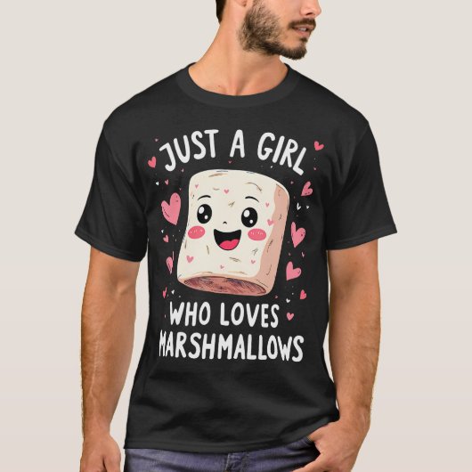 マシュマロが大好きな女の子の証 マシュマロ愛 Tシャツ (正面)