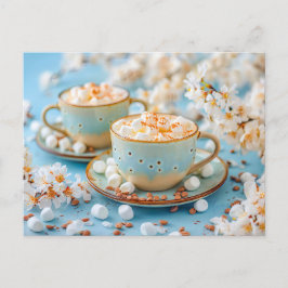 マシュマロで熱いコーヒー シーズンポストカード