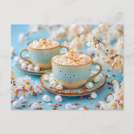 マシュマロで熱いコーヒー シーズンポストカード (正面)