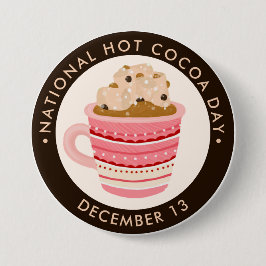 マシュマロとチップ入りホットチョコレート 缶バッジ