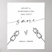 マシュマロとパーティー結婚の看板をロースト ポスター (正面)
