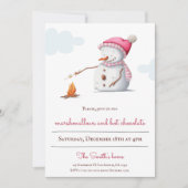 マシュマロとホットチョコレート雪だるまホリデー 招待状 (正面)