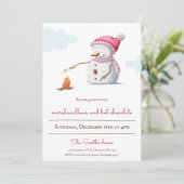 マシュマロとホットチョコレート雪だるまホリデー 招待状 (スタンド正面)
