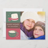 マシュマロのココアの休日の写真カード シーズンカード (正面)