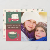 マシュマロのココアの休日の写真カード シーズンカード (正面/裏面)