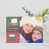 マシュマロのココアの休日の写真カード シーズンカード (スタンド正面)