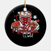 マシュマロの世界メリークリスマスホットココアだ セラミックオーナメント (裏面)