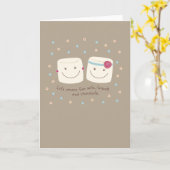 マシュマロの友人およびチョコレート挨拶状 カード (黄色い花)