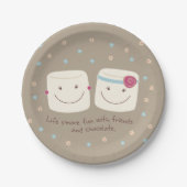 マシュマロの友人およびチョコレート紙皿 ペーパープレート (正面)