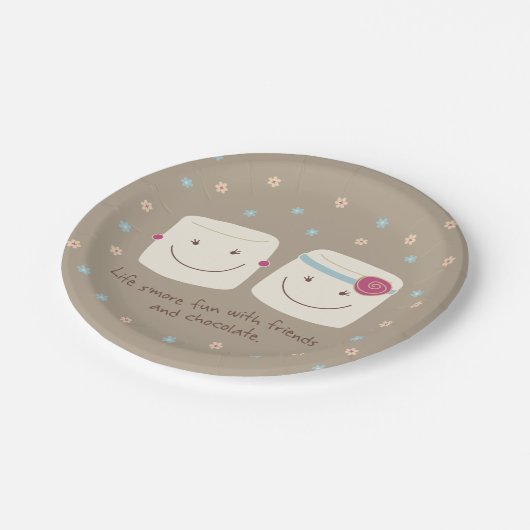 マシュマロの友人およびチョコレート紙皿 ペーパープレート (アングル)