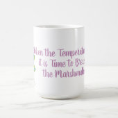 マシュマロを壊す – 冬の温度計 コーヒーマグカップ (中央)