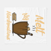 マシュマロを溶かす フリースブランケット (正面(横))