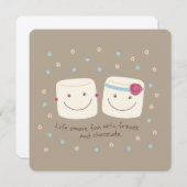 マシュマロフフレンドアンドチョコレート招待状 招待状 (正面/裏面)