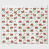 マシュマロ付き水色クリスマスカップ ラッピングペーパー (フラット)